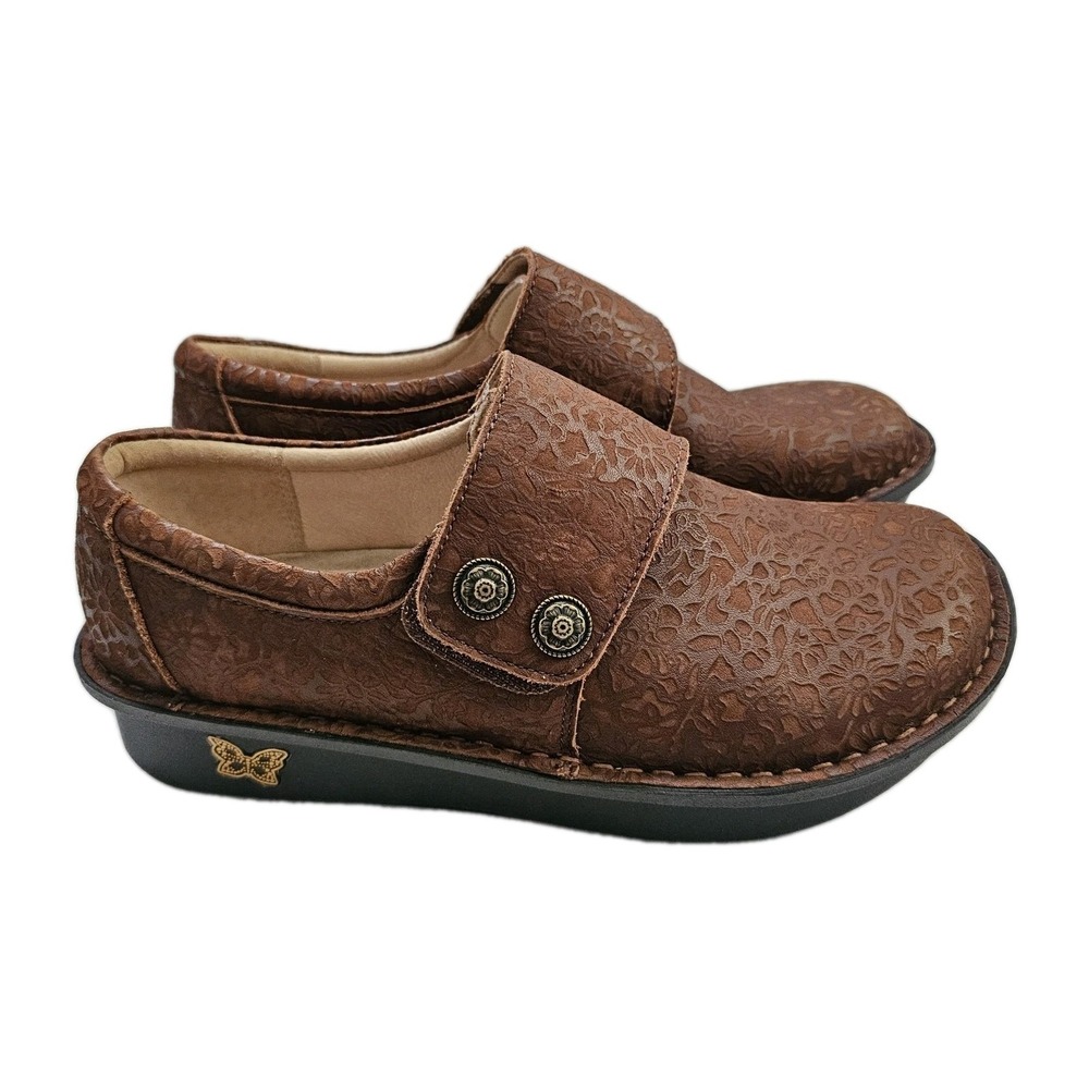 Alegria Deliah Delicut Tawny Brown Leather Clog Comfort Shoes 7608 Womens 38 8